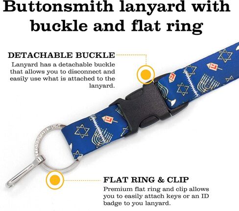 Buttonsmith Holiday Premium Premium Lanyard - Made in the USA in Saudi Arabia
