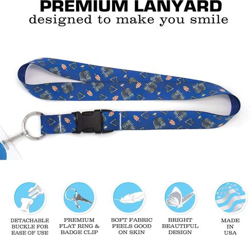 Buttonsmith Holiday Premium Premium Lanyard - Made in the USA in Saudi Arabia
