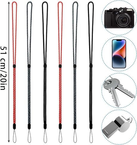 6 Pack Adjustable Neck Lanyards 3 Colors Lanyard Length Lanyards For Key Colourful Nylon Neck Strap Lanyard For Id Badge Holder Cellphone Keys Name Badges Usb Whistle Pen in Saudi Arabia