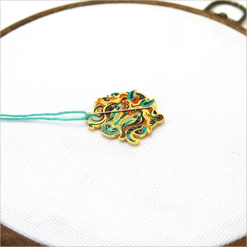 مجموعة أدوات ضبط الإبرة بنمط ستوديو رائع - أداة ضبط الإبرة المغناطيسية لحصان ماندالا + 2 خيط إبرة. دبوس المينا للغرز المتقاطعة والتطريز والحرف اليدوية in Kuwait