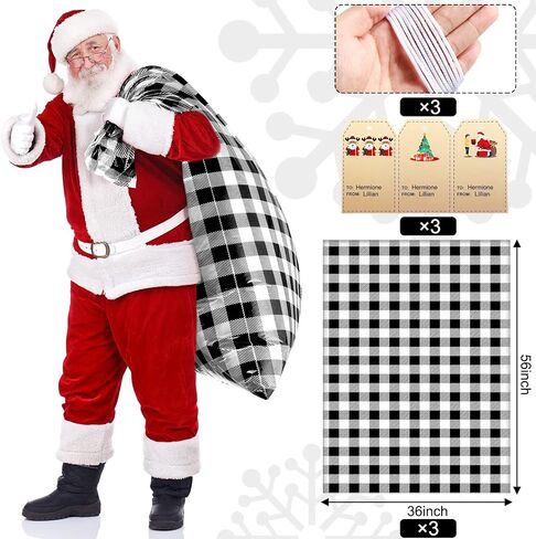 Zonon 3 Pcs 56'' Extra Large Christmas Baby Shower Birthday Gift Valentine Bag Oversized Holiday Plastic Gift Bags Jumbo Storage Gift Wrapping Bags for Party Favors Gift Wrap (Simple Style) in Saudi Arabia