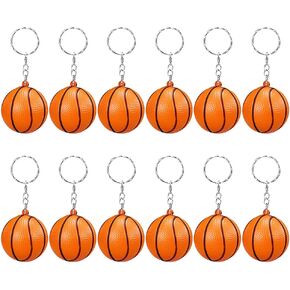 12 Pcs Sport Ball Keychains Volleyball Key Chains Stress Ball Keychains for School Carnival Reward Prizes Party Bag Gift Fillers Purse Charms