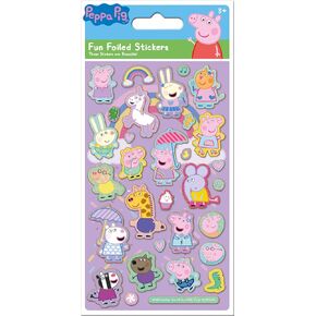 Peppa Pig Pink Sparkly Reusable Stickers | Official Licensed Product | Reusable on Non-Porous Surfaces, 19.5cm x 9.5cm