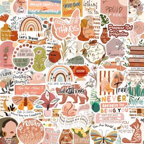 200PCS Vintage Inspirational Stickers for Water Bottles, Motivational Stickers for Adults Teens, Vinyl Waterproof Boho Aesthetic Stickers for Laptop Scrapbook Journal Vision Board Kindle