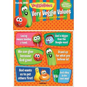 VeggieTales Scratch'n'Smell Stickers, Assorted Colors/Scents, 54 Stickers Per Pack, 3-3/4" H x 4" W, Made in The USA