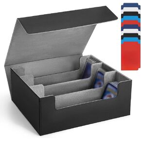 Card Deck Case For Trading Cards 1800+,Card Deck Storage Box,Card Deck Box For Magnetic Card Holder, Toploaders,Card Storage Box Fit For YuGiOh, MTG,TCG and Sport Cards