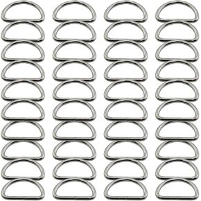 40PCS 1 Inch Iron Silver D Adjustable Ring Buckle Seamed D Ring Buckle Clothing Bag Shoulder Bag School Bag Accessory for Clothing Bag Pet Ring Buckle Shoe Hat