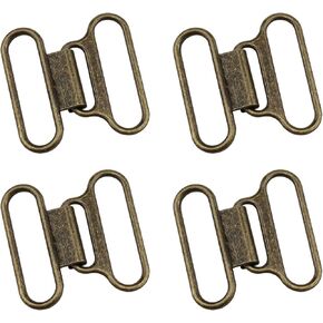 Side Metal Belt Buckles Metal Hook Buckle Release Bronze Zinc Alloy Hook Buckle for Hand-Sewing DIY Belts Braces, etc. 4PCS