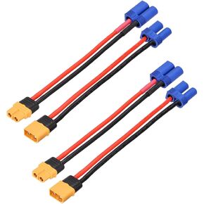 محول أنثى XT60 إلى EC5 ذكر 12AWG 2 أزواج XT60 أنثى إلى EC5 ذكر قابس وXT60 ذكر إلى EC5 أنثى قابس لطائرة RC Lipo بدون طيار (6 بوصات)