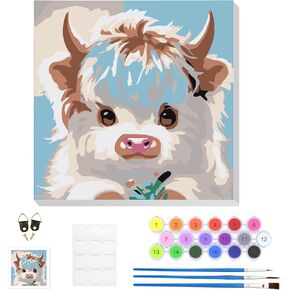 HEIBAGO Paint by Numbers kit for Adults Framed, 4 Pack Cat DIY Adult Paint by Number Kits On Canvas Lovely Cats Acrylic Paint, Drawing Paintwork with Paintbrushes Oil Painting Home Decor (7.8x7.8inch)