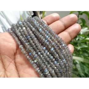 4mm Faceted AAA Natural Labradorite Rondelle Beads Strand, 13 Inches Long Strand, Healing Beads