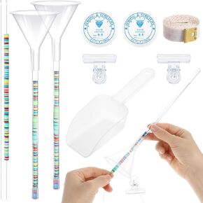 cobee 2 Pack Beading Funnel Tools Kit for Clay Beads Bracelet Necklace Charm Beaded Jewelry Decorations Making with Funnel Tube, Bead Needle, Crystal Thread, Blocking Plus, Clip, Spoon, Ruler