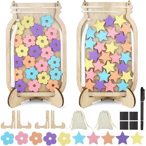 2 Pack Star Reward Jar System, Magnetic Reward Jar, Star & Flower Reward Jars for Kids, Reward Chart for Classroom, Home, Kids Behavior, Responsibility, Chore, Potty Training (Style 1)