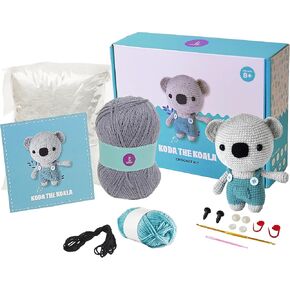 مجموعة أميجورومي كروشيه للبالغين - مجموعة حرفية متوسطة الحجم مع مواد وتعليمات - اصنع حيوان أميجورومي الخاص بك - فنون وحرف مثالية للبالغين (الدب) in Kuwait