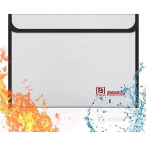 Fireproof Bag,BOFON Document Bag,15"x 11"Waterproof and Fireproof Money Bag,Fire Safe Storage for Valuables,Money,Jewelry,File and Tablet (15in*11in)
