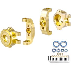 Brass Steering Knuckles and C-Hubs for TRX4M TRX4MT 1/18 RC Crawler Upgrade Parts (Black)