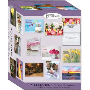 All Occassion Greeting Cards - King James Version Scriptures - Assorted Designs - 48 Count