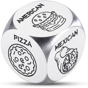 Valentines Day Gifts for Women Wife, Food Game Dice for Couples, Food Decision Maker, Dinner Choice Dice, Anniversary Steel Gifts for Her Him, Birthday Gifts for Girlfriend Boyfriend Bridesmaid Gifts