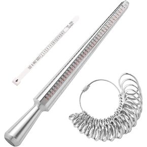 Ring Sizer Measuring Tool Set,Plastic for Gauge Finger Measurement Sizing Mandrel Ring Sizer Tools for Jewelry Sizing Measuring