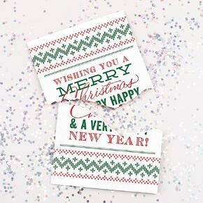 Joker Greeting Endless Christmas Card With Confetti Glitter