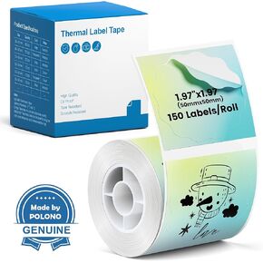 Thermal Labels for POLONO PM220S Label Maker, 2 inch (50mm) Thermal Label, Waterproof, Multi-Purpose Label Tape, 1 Roll of 150 Self-Adhesive Thermal Paper Gradient Purple