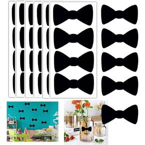 Bow Tie Stickers Baby Shower Wedding Décor Storage Labels 52 Pack Bow Tie Chalkboard Stickers 2X3 inch Bow Tie Mason jar Labels Blackboard Tags Fathers Day Supplies