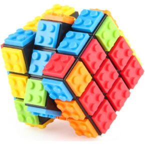DIY Building Block Speed Cube 3x3 Block Building Magic Cube Puzzle 3x3x3 Building Bricks Speed Cube for Children Adults