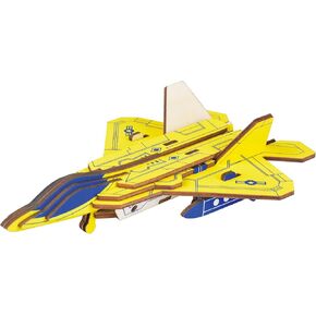 23 Pieces Airplane Jet Model Kit - Wooden Laser-Cut 3D Puzzle