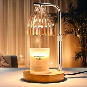 Tigvio Electric Candle Warmer Lamp with Timer & Dimmer - Modern Glass Design for Scented Wax & Jar Candles - Home Decor Gift for Mom - Includes 2 Bulbs
