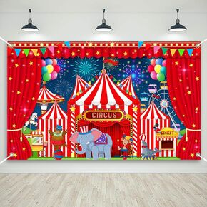 Mocsicka Carnival Backdrop Banner for Carnival Decorations Circus Backdrop for Carnival Theme Party Decorations Night Circus Tent Banner for Photography Background (Night, 70.8 x 43.3 Inch)