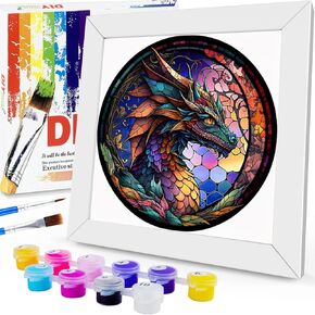 ShengDexin Paint by Numbers Kit for Adults,Paint by Number Anime for Kids with Wooden Frame,DIY Gift Canvas Oil Painting for Home Wall Decor 8x8inch