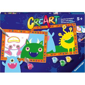 مجموعة الطلاء بالأرقام من Ravensburger Silly Monsters للأطفال - 23557 - فنون الرسم والحرف اليدوية للأعمار من 5 سنوات فما فوق