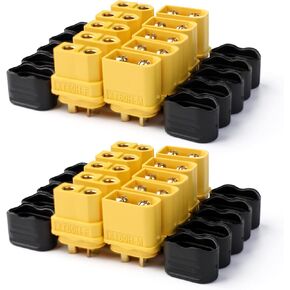 MADCATZ 10 Pair XT60H (XT Upgrade) Bullet Connector Plug with Sheath Female & Male Gold Plated for RC Parts Lipo Battery