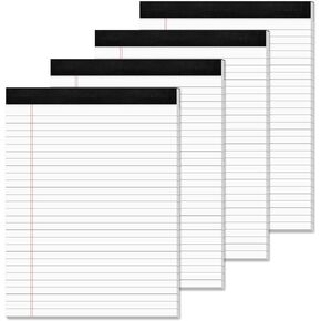 Note Pads 8.5 x 11 Wide Ruled Lined Writing Pads Yellow Legal Pads Letter Size 8.5 x 11 Notebook for Work Micro Perforated Legal Notepads Yellow Lined Paper Pads 27 Lines - 6 Pads/Pack, 30 Sheets/Pad