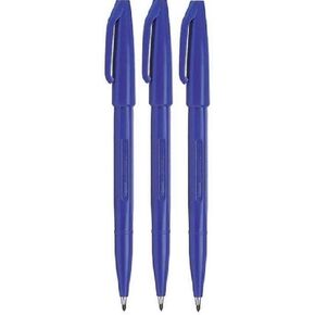 Pentel Blue Original Sign Pen S520 Fibre Tip Marker Pens Colour Fineliner 2mm Nib 1mm Line Width (Pack of 3)