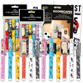 Nightmare Before Christmas Pen Set - Bundle of Jack Skellington 12 Pack Pens with Decals | Nightmare Before Christmas Party Favors