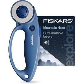 Fiskars Loop Rotary Cutter, Explore Collection Mountain Haze, Precision-Ground Steel Blade for Fabric, Felt and Vinyl, 45mm