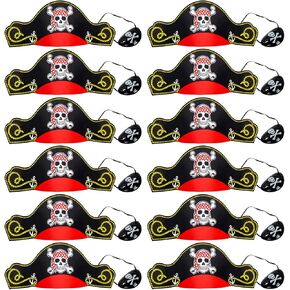 Pirate Party Supplies for Kids by Tigerdoe - Decorations, 12 Hats, 12 Eye Patches and Favors