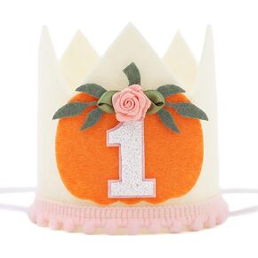 تاج عيد الميلاد الأول من Little Pumpkin للفتيات - قرعتنا الصغيرة هي زينة عيد ميلاد واحدة، وقبعة عيد ميلاد اليقطين الأول، وديكور عيد الميلاد الأول في الخريف، والهالوين وعيد الشكر وقبعة عيد الميلاد الأول