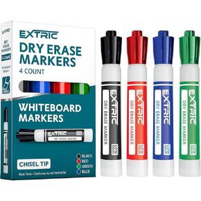 EXTRIC Dry Erase Markers, 12 Count Chisel Tip White Board Markers, Red Dry Erase Marker