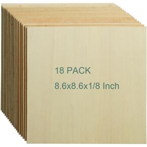 18 PCS Bulk Unfinished Plywood Blanks,Basswood Sheets for Laser Engraving,Painting,Drawing,DIY Craft,Home Decor,Furniture,Crafts,(220x295x3mm 18 Pack)