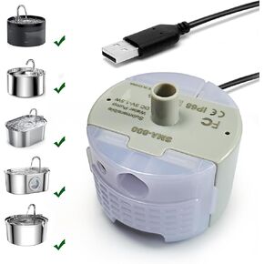 Cat Water Fountain Pump, Pet Water Fountain Pump Replacement Pump SMA-800 Motor,Pet Drinking Fountain and Cat Water Dispenser Replacement Pump (Grey)