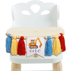Construction Highchair Banner Frist Birthday - I Dig Being One High Chair Banner, Dump Truck Birthday Banner for Party, Baby Shower, Anniversary, Photo Prop