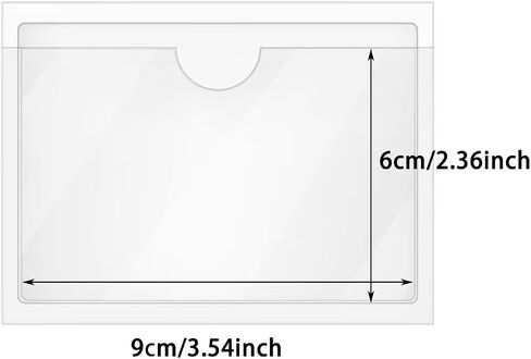 Tupalizy 10PCS Clear Adhesive Business Card Holder with Top Open Small Plastic Card Sleeves Pockets for Storage Bins Boxes Organizing Label Notebooks Name Tags Classroom Desk Planners,3.5x2.4 Inch in Saudi Arabia