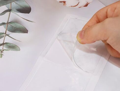 Tupalizy 10PCS Clear Adhesive Business Card Holder with Top Open Small Plastic Card Sleeves Pockets for Storage Bins Boxes Organizing Label Notebooks Name Tags Classroom Desk Planners,3.5x2.4 Inch in Saudi Arabia