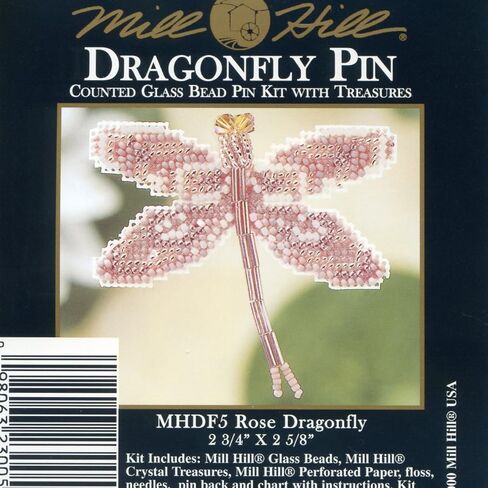 Rose Dragonfly Beaded Counted Cross Stitch Ornament Kit Mill Hill 2000 Spring Bouquet MHDF5 in Saudi Arabia