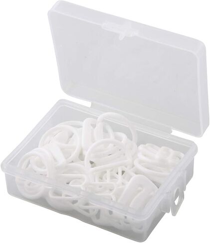 ALLinONE 1 Box Plastic Adjustment Strap Slides And Rings Bra Strap Slide Hook Clasp With Container For DIY Craft Sewing (White 50 Sets) in Kuwait