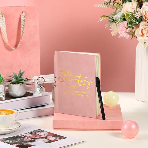 Secretary Appreciation Gifts for Women Include Secretary Inspirational Leather Notebook 4 Sided Printing Quote Ballpoint Pens Motivational Keychain Secretary Gift for Women Coworker(Brown) in Saudi Arabia