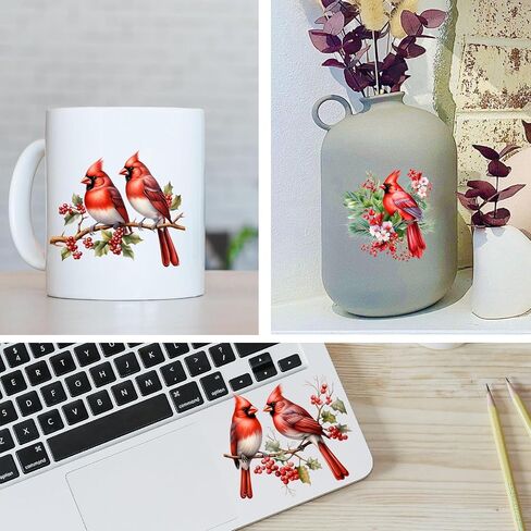 36 Sheets UV DTF Cup Wraps for 16 OZ, UV DTF Cup Wrap was Made up by Red Cardinals Style Pictures, Widely be Used on Mugs, Cups, iPhone,Desk Surfaces and so on in Saudi Arabia