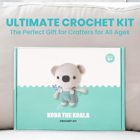 مجموعة أميجورومي كروشيه للبالغين - مجموعة حرفية متوسطة الحجم مع مواد وتعليمات - اصنع حيوان أميجورومي الخاص بك - فنون وحرف مثالية للبالغين (الدب) in Kuwait